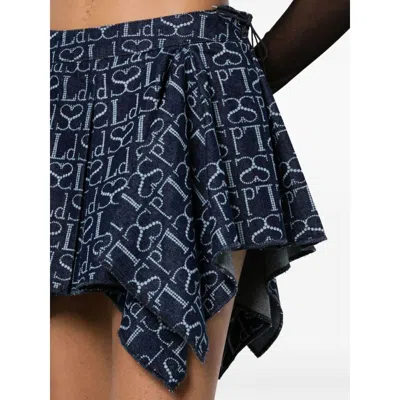 Ludovic De Saint Sernin Monogram-pattern Asymmetric Miniskirt