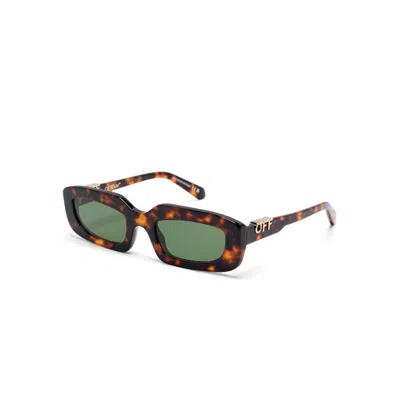 Off-white Brown Sunglasses Men In Green
