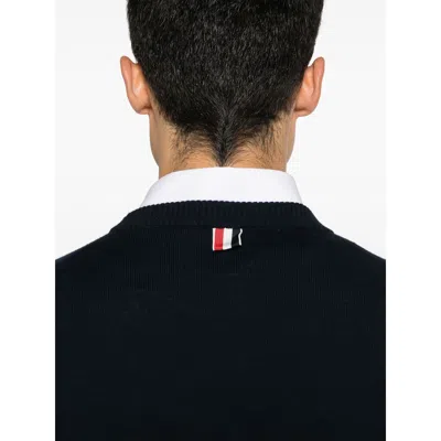 Thom Browne 4-bar Cotton Jumper In Black