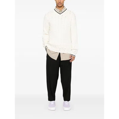 Marni Cable Knit V-neck Sweater