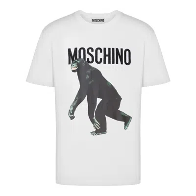Moschino T-shirt Chimpanzee Print In Yellow