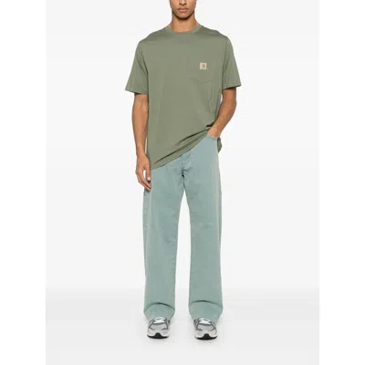 Carhartt Cotton T-shirt In Military Green With Pocket And Logo