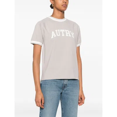 Autry Crew Neck Logo-print T-shirt With Stripe Trim