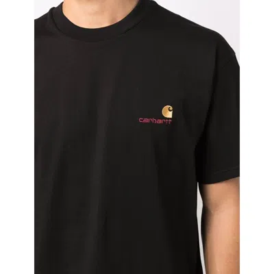 Carhartt Black Cotton T-shirt With Gold Embroidered Logo