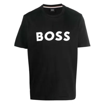 Hugo Boss Cotton-jersey T-shirt With Curved-logo Print