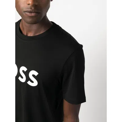 Hugo Boss Cotton-jersey T-shirt With Curved-logo Print