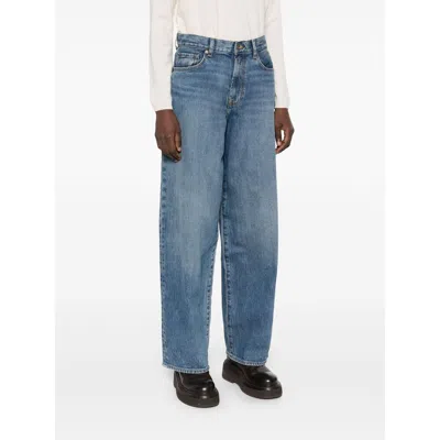 7 For All Mankind Light Wash Straight-leg Jeans With Classic Five-pocket Design