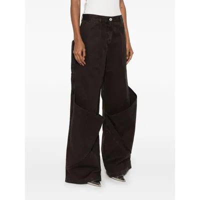 Shop Attico Denim Palazzo Pants