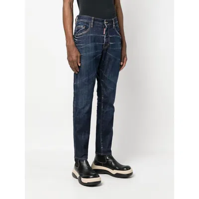 Dsquared2 Bleach-effect Skinny Denim Jeans In Blue