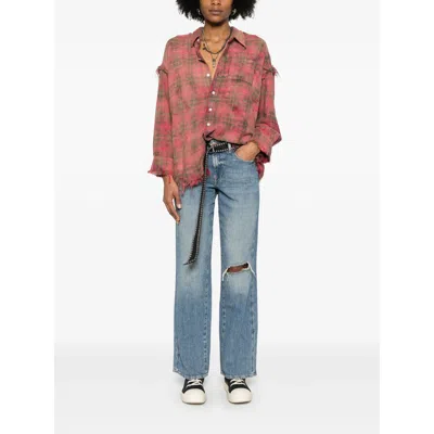 7 For All Mankind Tess Trouser Kansas Distressed Faded Five-pocket