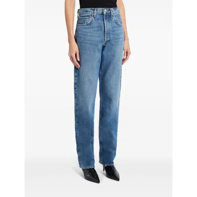 Agolde Womens Silence Riley High-rise Straight-leg Stretch-organic-denim Jeans