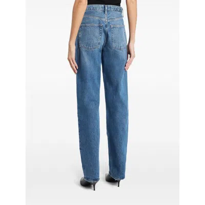 Agolde Womens Silence Riley High-rise Straight-leg Stretch-organic-denim Jeans