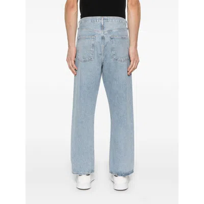 Agolde Regenerated Denim Trousers With Front And Back Pockets In Blue