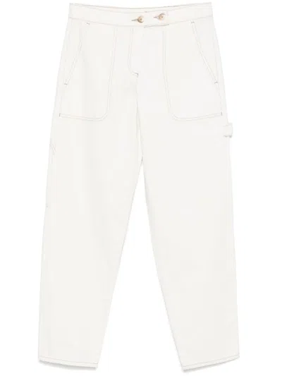 Emporio Armani Cotton Trousers Button Detail