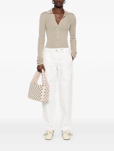 Emporio Armani Cotton Trousers Button Detail