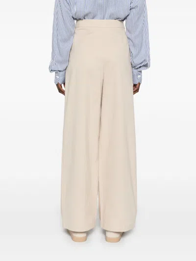 Emporio Armani Wide Leg Trousers With Elasticated Waistband And Slits