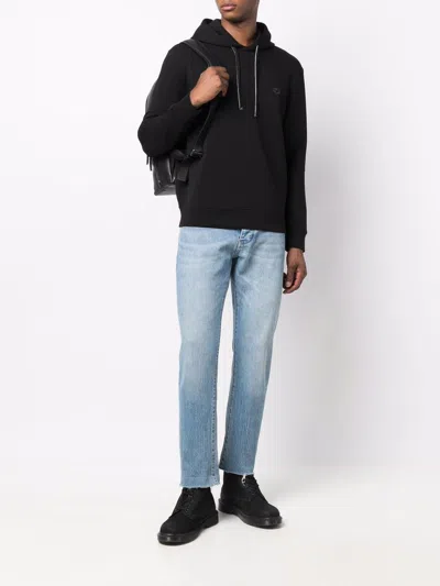 Emporio Armani Logo Patch Long-sleeved Hoodie