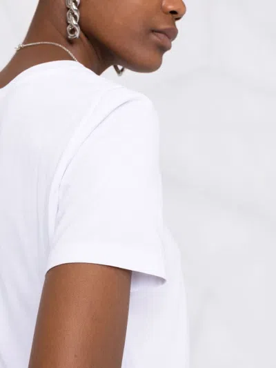 Emporio Armani Mercerised Jersey T-shirt With Micro Rubberised Eagle In White