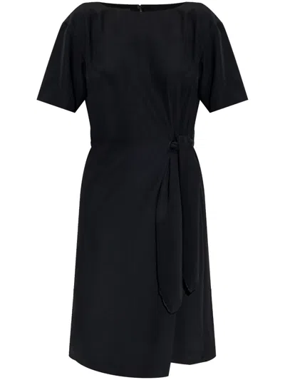 Emporio Armani Women's Midi Dress With Waist Knot In Black