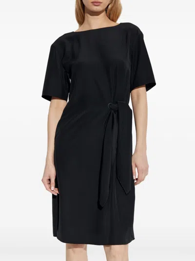 Emporio Armani Women's Midi Dress With Waist Knot In Black