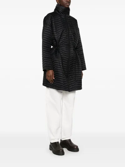 Emporio Armani Nylon Coat With Adjustable Waist And Concealed Hood