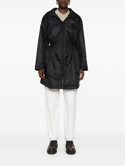 Emporio Armani Nylon Coat With Adjustable Waist And Concealed Hood