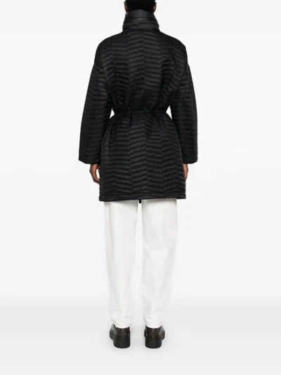 Emporio Armani Nylon Coat With Adjustable Waist And Concealed Hood