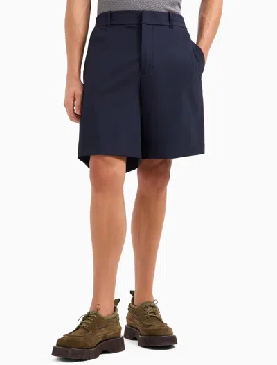 Emporio Armani Canneté-effect Stretch Nylon Bermuda Shorts