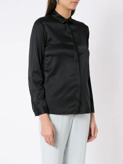 Emporio Armani Silk Shirt With Buttoned Cuffs And Spread Collar