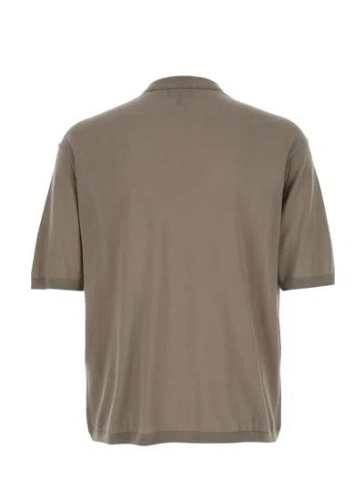 Emporio Armani Brown Crewneck T-shirt With Logo Embroidery Detail