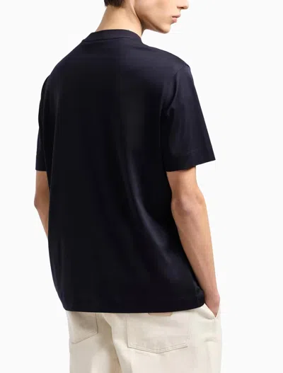 Emporio Armani Embroidered Logo T-shirt In Black