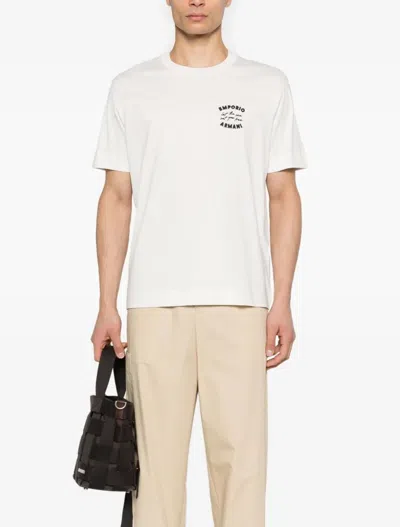 Emporio Armani Asv Jersey T-shirt With ‘let The Sea Set You Free' Embroidery