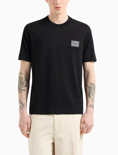 Emporio Armani Asv Jersey T-shirt With Embroidered Logo Patch