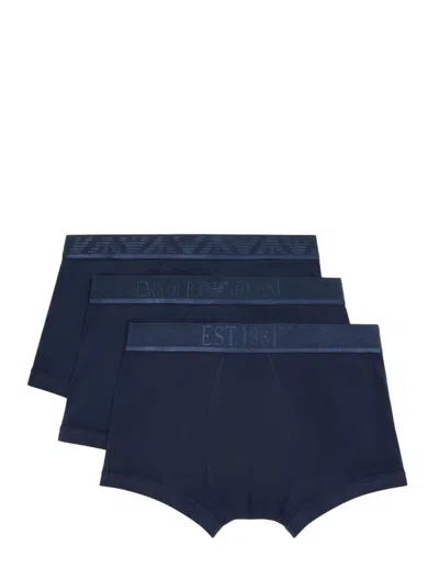 Emporio Armani Three-pack Of Asv Shiny Logoband Organic Jersey Boxer Briefs