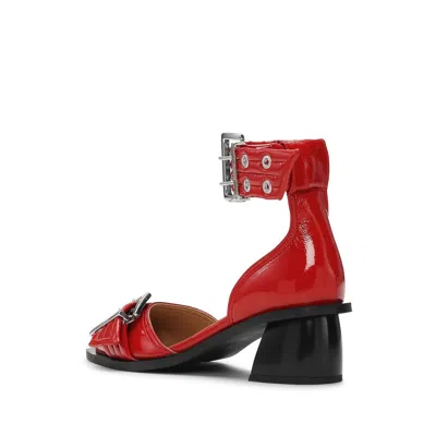 Ganni Buckled Open Cut Pumps