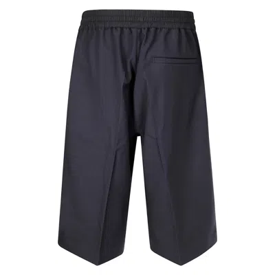 Studio Nicholson Oversized Bermuda Shorts With Elastic Waist In Blue