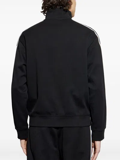 Emporio Armani Zippered High Collar Sweatshirt With Stripe Detailing