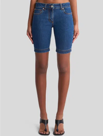 Etro Denim Bermuda Shorts With Embroidered Rear Logo