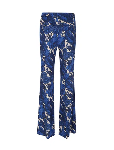Etro Flared Leg Floral Pattern High Waist Trousers