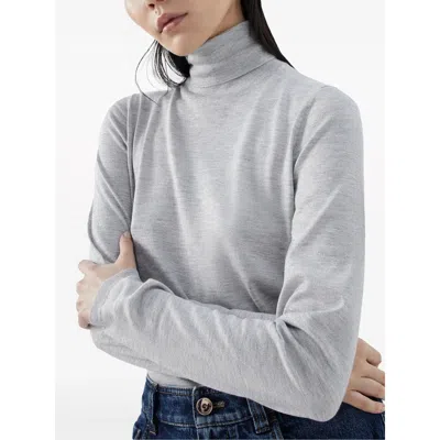Brunello Cucinelli Cashmere-silk Glitter Turtleneck Sweater