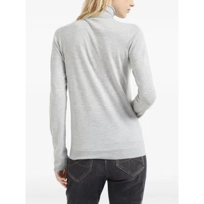 Brunello Cucinelli Cashmere-silk Glitter Turtleneck Sweater