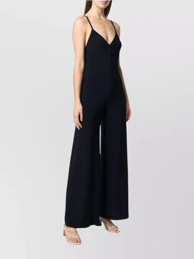 Norma Kamali Backless V-neck Wide-leg Jumpsuit In Multi