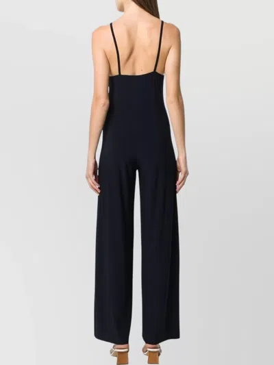 Norma Kamali Backless V-neck Wide-leg Jumpsuit In Multi