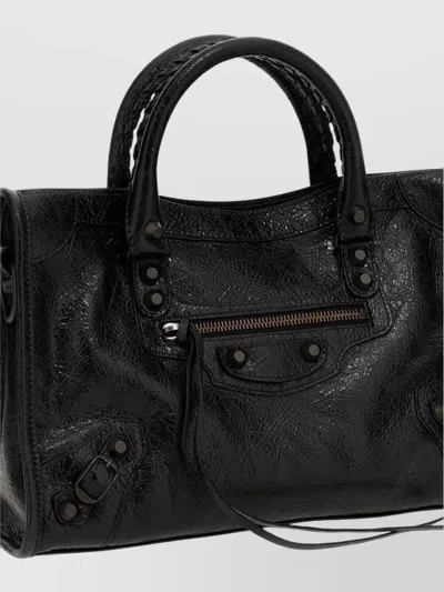 Balenciaga Le City Small Leather Handbag In Black