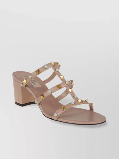 Valentino Garavani Rockstud Leather Sandals In Pink