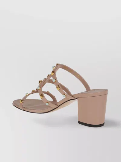 Valentino Garavani Rockstud Leather Sandals In Pink