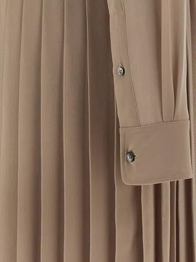 Ami Alexandre Mattiussi Ami Paris 'pleated Midi' Dress In Nude