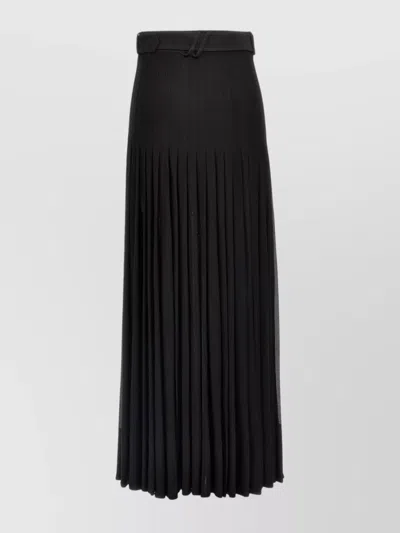 Burberry Pleated Skirt Belted Waist In Black