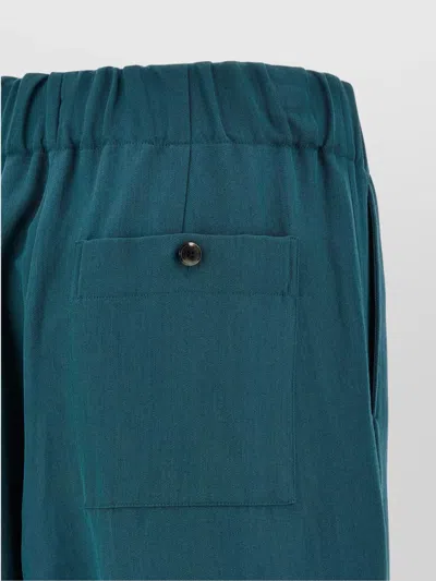 Dries Van Noten Trousers Wide Leg Elastic Waistband In Blue