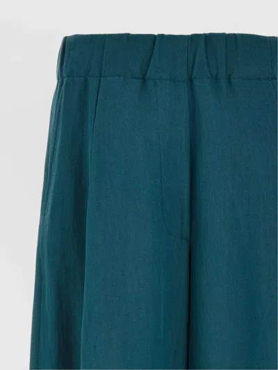 Dries Van Noten Trousers Wide Leg Elastic Waistband In Blue